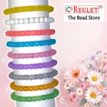 Matt Glass Beads Bracelet Set - Pack of 9 - Stretchable - Image 5
