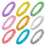 Matt Glass Beads Bracelet Set - Pack of 9 - Stretchable - Image 6