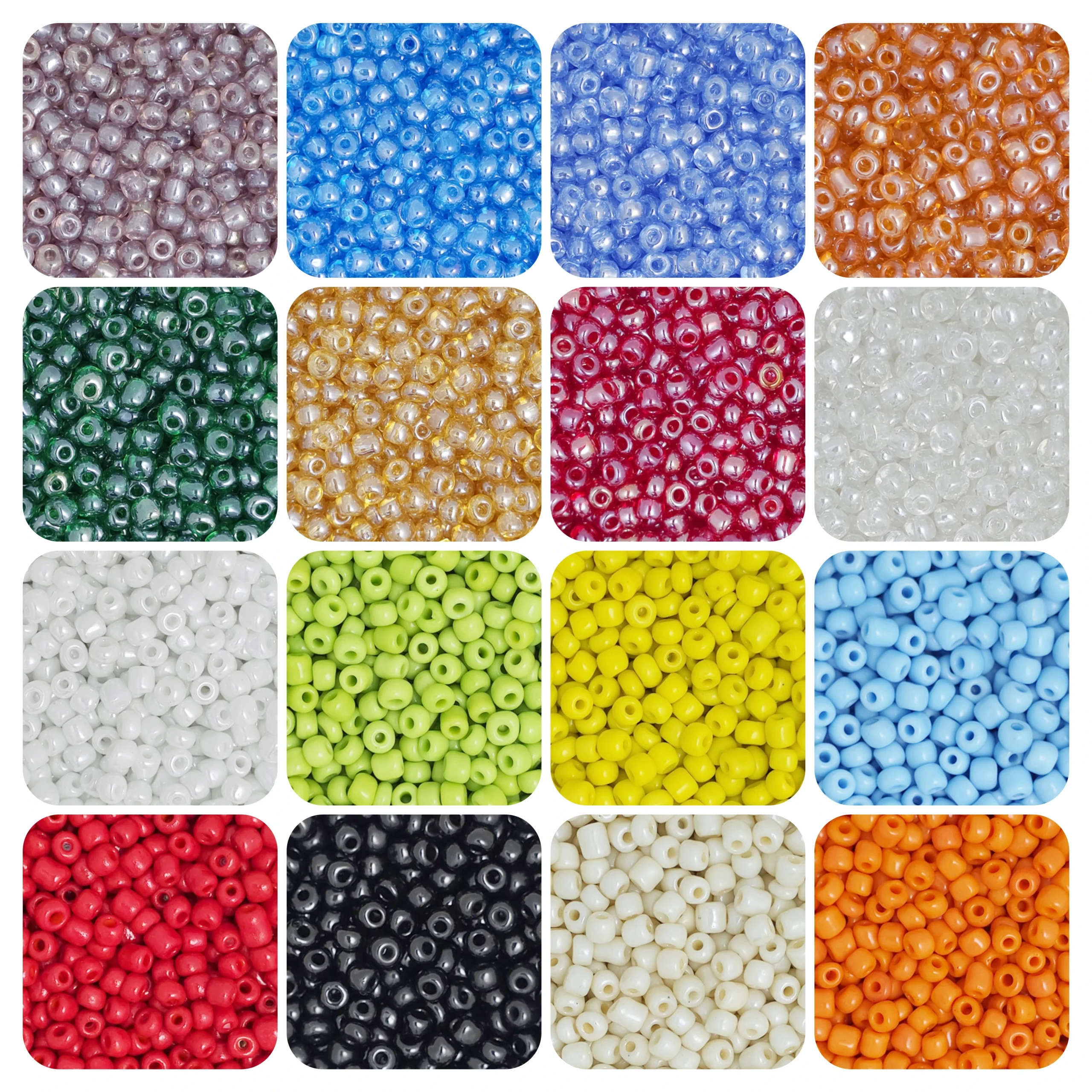 Seed Bead-5-a (1) REGLET 3200 Pcs Glass Seed Beads – Size 0/6 (3.8mm) – Multicolour, 240g - Image 1