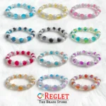 Dual Shade Sparkle + Lustre Glass Beads Bracelets for Women, Girls - Stretchable - Pack of 12