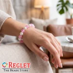 Single Shade Sparkle + Lustre Glass Beads Bracelets for Women, Girls - Stretchable - Pack of 9 - Image 4