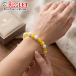 Single Shade Sparkle + Lustre Glass Beads Bracelets for Women, Girls - Stretchable - Pack of 9 - Image 3