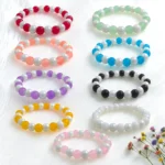 Jelly + Lustre Glass Beads Bracelets for Women, Girls - Stretchable - Pack of 9