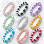 Jelly + Lustre Glass Beads Bracelets for Women, Girls - Stretchable - Pack of 9 - Image 2