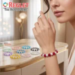 Jelly + Lustre Glass Beads Bracelets for Women, Girls - Stretchable - Pack of 9 - Image 6