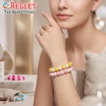 Marble + Lustre Glass Beads Bracelets for Women, Girls - Stretchable - Pack of 9 - Image 6