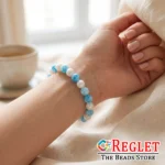 Marble + Lustre Glass Beads Bracelets for Women, Girls - Stretchable - Pack of 9 - Image 4