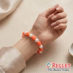 Oval + Lustre Glass Beads Bracelets for Women, Girls - Stretchable - Pack of 8 - Image 5