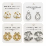 Korean Fashion Earrings Set for Women - Pack of 4 Pairs - Trendy Fashion Jewellery for Girls - E14