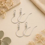 100 Gm, Earring Hooks - Silver Finish - 19x21mm