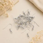 100 Gm, Earring Hooks - Silver Finish - 19x21mm - Image 2