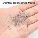 100 Gm, Earring Hooks - Silver Finish - 19x21mm - Image 3