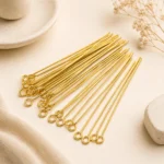 100 Gm, Metal Golden Eye Pins - 40mm [1.6 Inches]