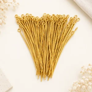 100 Gm, Metal Golden Eye Pins - 40mm [1.6 Inches] - Image 2