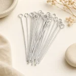100 Gm, Metal Silver Eye Pins - 40mm [1.6 Inches]