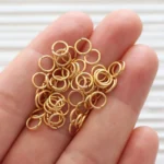 100 Gm, Gold Finish Jump Rings - 5mm - Image 2