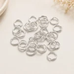 100 Gm, Silver Finish Jump Rings - 5mm
