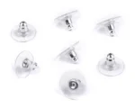 200 Pcs, Silver Earrings Back Stopper Earnuts Stud - 10x7mm