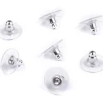 200 Pcs, Silver Earrings Back Stopper Earnuts Stud - 10x7mm