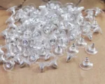 200 Pcs, Silver Earrings Back Stopper Earnuts Stud - 10x7mm - Image 3