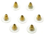 200 Pcs, Golden Earrings Back Stopper Earnuts Stud - 10x7mm