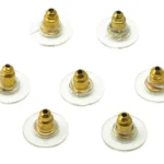 200 Pcs, Golden Earrings Back Stopper Earnuts Stud - 10x7mm