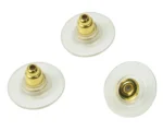 200 Pcs, Golden Earrings Back Stopper Earnuts Stud - 10x7mm - Image 4