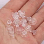 200 Pcs, Solt Rubber Earrings Back Stopper Earnuts Stud - 10x7mm - Image 2