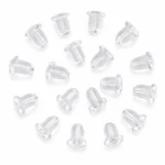 460 Pcs, Soft Ruber Silver Earrings Back Stopper Earnuts Stud - 5x3mm
