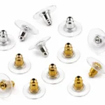 400 Pcs Golden & Silver Earrings Back Stopper Earnuts Stud - 10x7mm