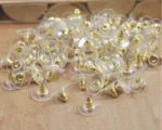400 Pcs Golden & Silver Earrings Back Stopper Earnuts Stud - 10x7mm - Image 6