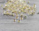 400 Pcs Golden & Silver Earrings Back Stopper Earnuts Stud - 10x7mm - Image 5