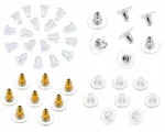 1060 Pcs Earring Back Stopper Combo Pack – Golden, Silver & Soft Rubber Earnuts