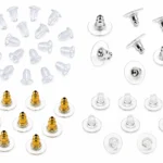 1060 Pcs Earring Back Stopper Combo Pack – Golden, Silver & Soft Rubber Earnuts