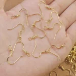 100 Gm, Earring Hooks - Gold Finish -19x21mm - Image 2