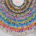 REGLET 3200 Pcs Glass Seed Beads - Size 0/6 (3.8mm) + 1800 Pcs Off White Pearl Beads – Multicolour, 420g - Image 6