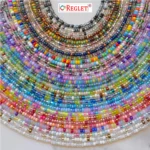 REGLET 3200 Pcs Glass Seed Beads - Size 0/6 (3.8mm) + Jewellery Making Kit – Multicolour, 300g - Image 5