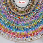 REGLET 3200 Pcs Glass Seed Beads - Size 0/6 (3.8mm) + 1800 Pcs Off White Pearl Beads + Jewellery Making Kit – Multicolour, 480g - Image 5