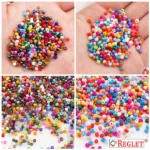 REGLET 3200 Pcs Glass Seed Beads - Size 0/6 (3.8mm) + 1800 Pcs Off White Pearl Beads + Jewellery Making Kit – Multicolour, 480g - Image 4