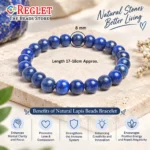 Blue Lapis Bracelet for Confidence, Communication & Mental Clarity - Image 2