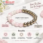 Rose Quartz & Hematite Bracelet for Love, Emotional Balance & Grounding - Image 2