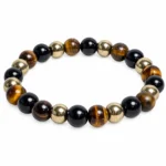 Tiger Eye, Black Obsidian & Hematite Bracelet
