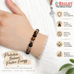 Tiger Eye, Obsidian & Hematite Bracelet for Protection & Inner Strength - Image 3