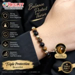 Tiger Eye, Obsidian & Hematite Bracelet for Protection & Inner Strength - Image 4