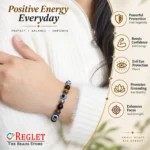 Evil Eye, Tiger Eye, Obsidian & Hematite Bracelet for Confidence & Focus - Image 3