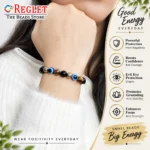Evil Eye, Tiger Eye, Obsidian & Hematite Bracelet for Confidence & Focus - Image 6