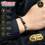 Evil Eye, Tiger Eye, Obsidian & Hematite Bracelet for Confidence & Focus - Image 7