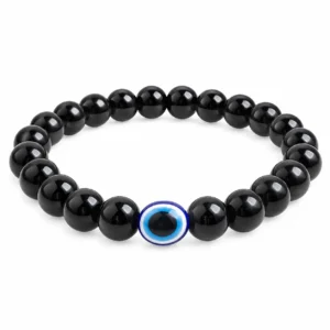 Black Obsidian & Evil Eye Bracelet