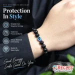 Black Obsidian & Evil Eye Bracelet for Positivity, Focus & Emotional Balance - Image 4