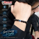 Black Obsidian & Evil Eye Bracelet for Positivity, Focus & Emotional Balance - Image 7